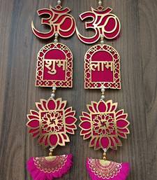om shubh labh lotus swastik toran for home decor pack of 2