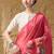 Gajari abstract printed satin ethnic saree
