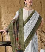 Green kalamkari cotton silk ethnic saree