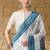 Sky kalamkari cotton silk ethnic saree