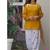 yelllow print cotton full stitched farshi salwar