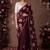 Maroon floral chiffon ethnic saree