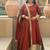 red embroidery silk blend  full stitched anarkali suit 