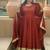 red embroidery silk blend  full stitched anarkali suit 