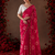 Magenta floral chiffon ethnic saree
