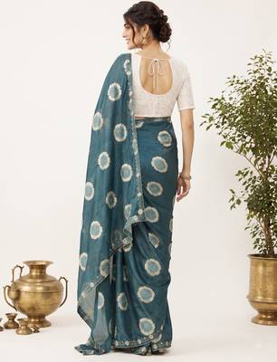 Rama floral chiffon ethnic saree 2