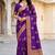 Women's purple soft silk banarasi saree with unstitched blouse
