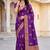 Women's purple soft silk banarasi saree with unstitched blouse