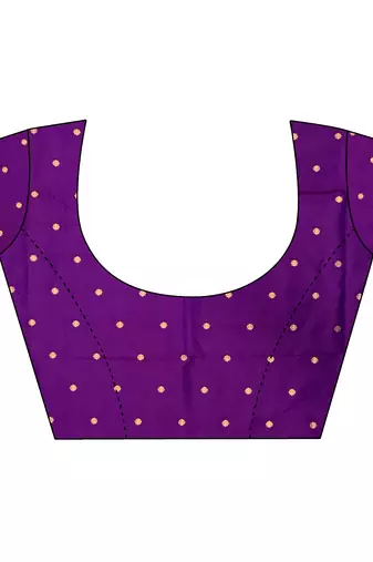 women's purple soft silk blend saree with unstitched blouse