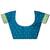 Women's teal blue soft silk banarasi saree with unstitched blouse