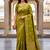 Women's light green soft silk banarasi saree with unstitched blouse