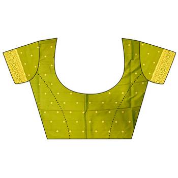 Women's light green soft silk banarasi saree with unstitched blouse 3