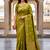 Women's light green soft silk banarasi saree with unstitched blouse