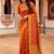 Women's red soft silk banarasi saree with unstitched blouse