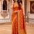Women's red soft silk banarasi saree with unstitched blouse