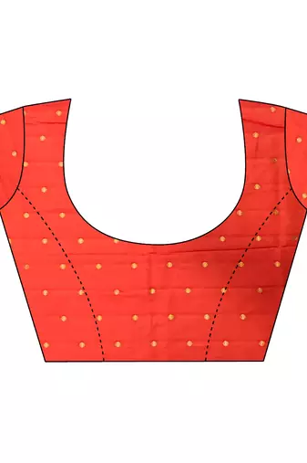 women's red soft silk blend saree with unstitched blouse
