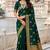 Women's dark green soft silk banarasi saree with unstitched blouse