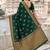 Women's dark green soft silk banarasi saree with unstitched blouse