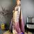 Women's navy blue soft silk leheriya saree with unstitched blouse