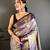 Women's navy blue soft silk leheriya saree with unstitched blouse