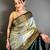 Women's sea green soft silk leheriya saree with unstitched blouse
