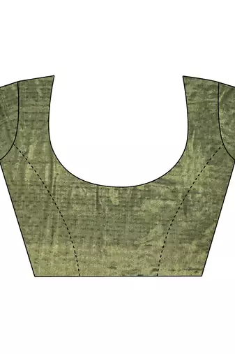 women's sea green soft silk blend saree with unstitched blouse