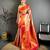 Women's red soft silk leheriya saree with unstitched blouse