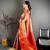 Women's red soft silk leheriya saree with unstitched blouse