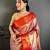 Women's red soft silk leheriya saree with unstitched blouse