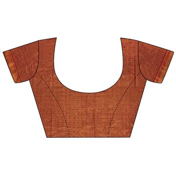 Women's red soft silk leheriya saree with unstitched blouse 5