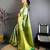 Women's light green soft silk leheriya saree with unstitched blouse