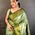 Women's light green soft silk leheriya saree with unstitched blouse
