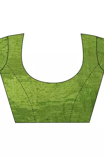 women's light green soft silk blend saree with unstitched blouse
