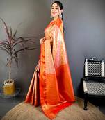Women's pink soft silk leheriya saree with unstitched blouse