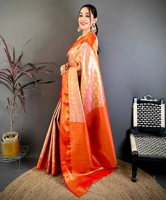 Women's pink soft silk leheriya saree with unstitched blouse 2