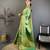 Women's light green soft silk leheriya saree with unstitched blouse