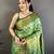 Women's light green soft silk leheriya saree with unstitched blouse