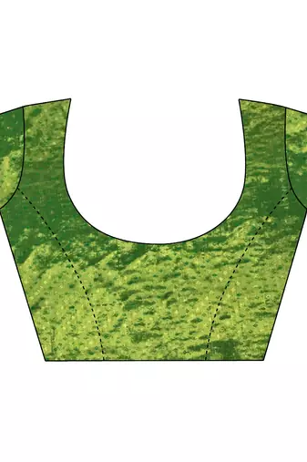 women's light green soft silk blend saree with unstitched blouse