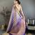 Women's purple soft silk leheriya saree with unstitched blouse
