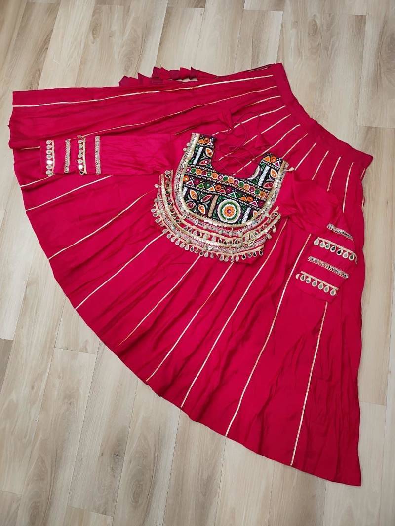 Rani Pink Roman Chaniya Choli - Free Size 