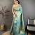 Women's sea green soft silk leheriya saree with unstitched blouse