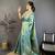 Women's sea green soft silk leheriya saree with unstitched blouse