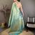 Women's sea green soft silk leheriya saree with unstitched blouse