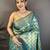 Women's sea green soft silk leheriya saree with unstitched blouse