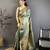 Women's green soft silk leheriya saree with unstitched blouse