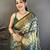 Women's green soft silk leheriya saree with unstitched blouse