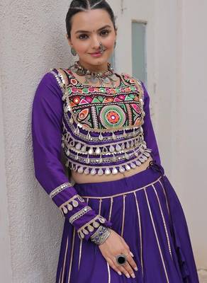 Purple Roman Chaniya Choli - Free Size  6