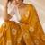 Orange floral chiffon ethnic saree