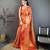 Women's red soft silk leheriya saree with unstitched blouse