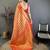 Women's red soft silk leheriya saree with unstitched blouse